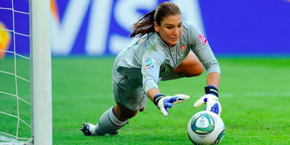 Photo of Hope Solo playing soccer