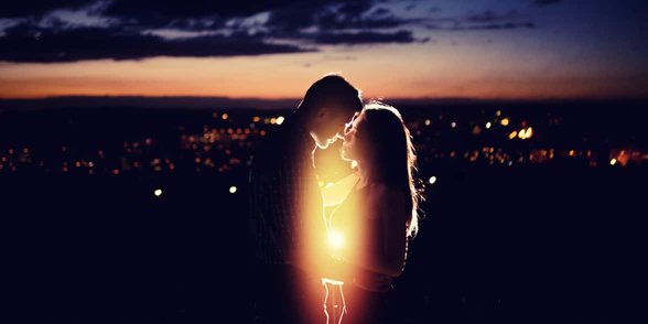 Photo of couple kissing